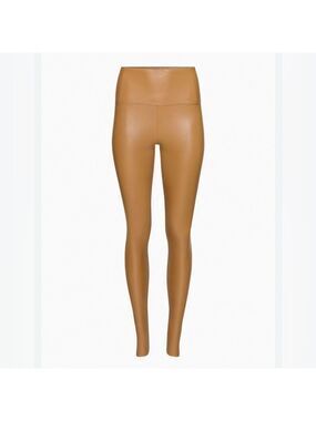 Wilfred Free nwt Aritzia Brown vegan leather high waist full length Leggings S